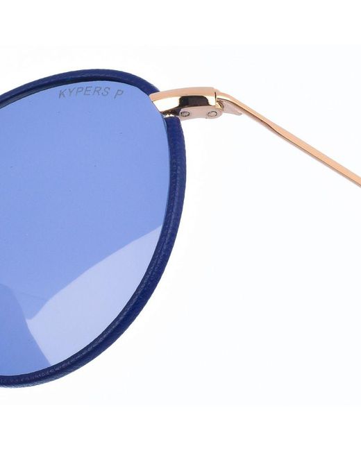 Kypers Blue Grazy Round Shape Metal Sunglasses