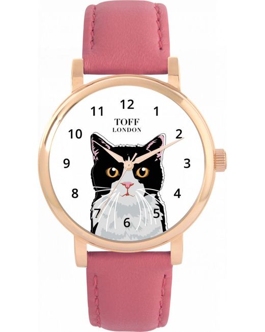 Toff London Pink Tlws-32225 Ladies And Cat Head Watch