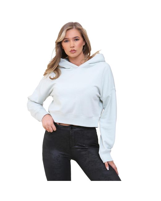 Kruze By Enzo White Cropped Hoodie