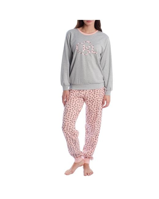 Kisses&Love Gray Long-Sleeved Cotton Pajamas Klp1