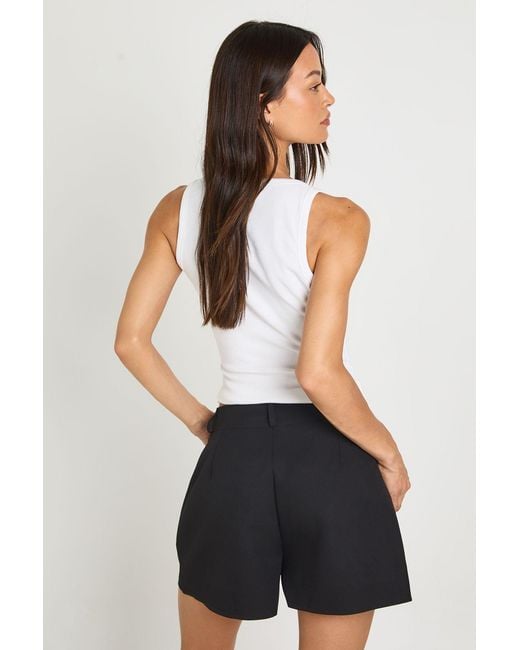 Boohoo White Tall Tailored High Waist Short