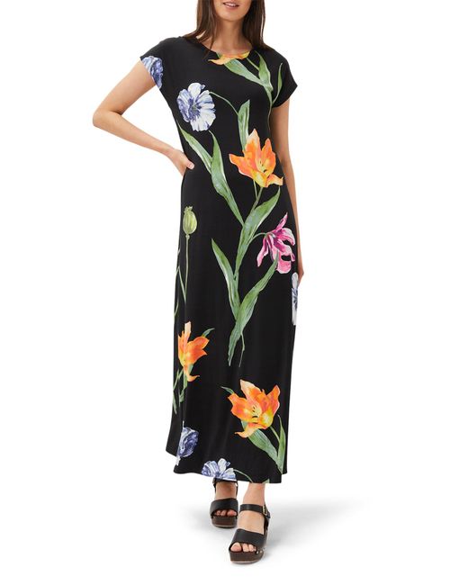 Phase Eight Black Aylie Placement Print Jersey Maxi Dress