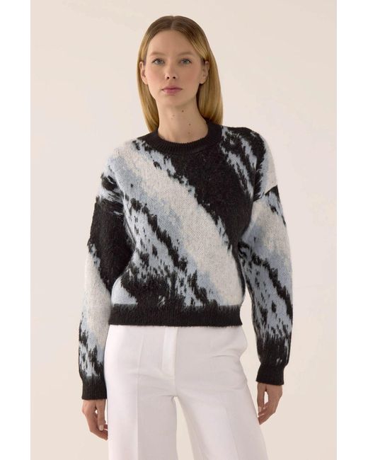 Hiccup Black Abstract Pattern Sweater