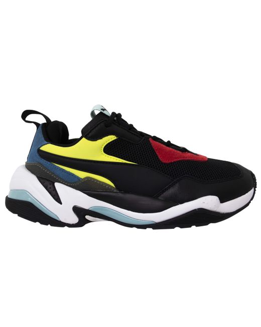 PUMA Black Thunder Spectra Leather Textile Lace Up Trainers 367516 01 for men