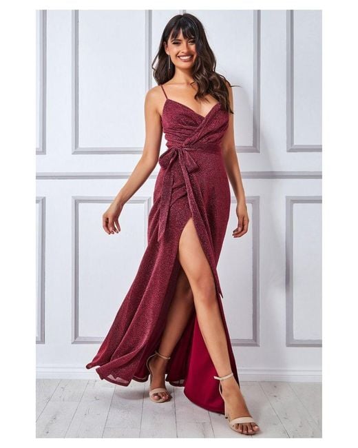 Red maxi dress spaghetti on sale strap