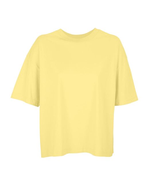 Sol's Yellow Ladies Boxy Organic Oversized T-Shirt (Light)