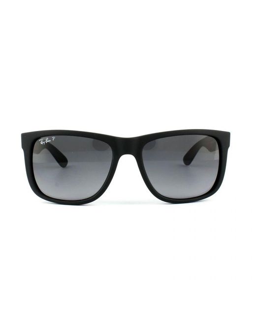 Ray-Ban Black Sunglasses Justin 4165 622/T3 Rubber Gradient Polarized
