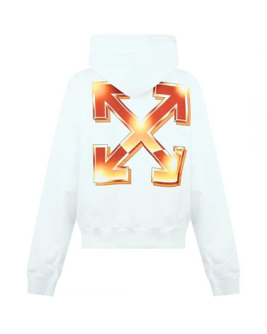 Off-White c/o Virgil Abloh Blue Metal Arrow Logo Skate Hoodie Cotton for men