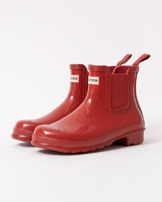 Hunter Red Original Chelsea Gloss Boots