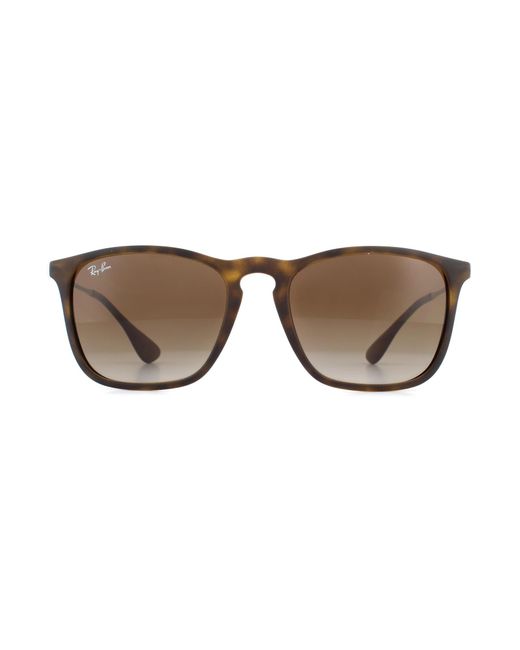 Ray-Ban Brown Sunglasses Chris 4187 856/13 Rubber Havana Gradient for men