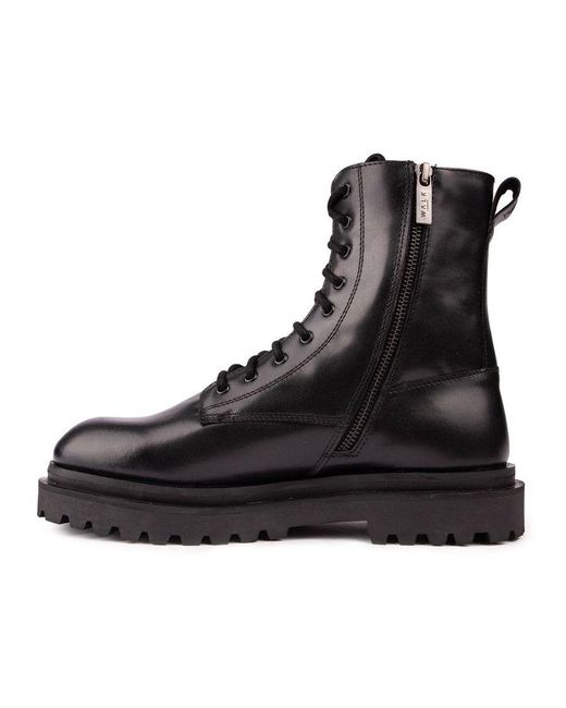 Walk London Black Sully Lace Up Boots for men