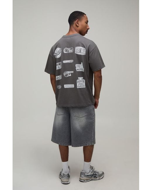 BoohooMAN Gray Oversized Disney Cars License Printed T-Shirt for men