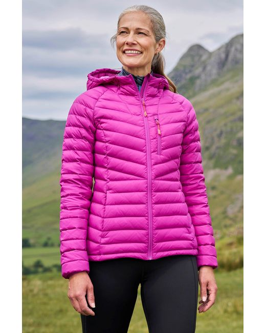 Mountain Warehouse Pink 'Skyline' Hydrophobic Down Jacket Water Resistant Hooded Winter Coat Polyamide