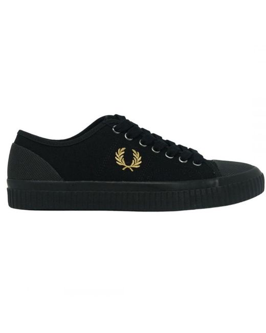 Fred Perry Black Hughes Low Canvas Trainers for men