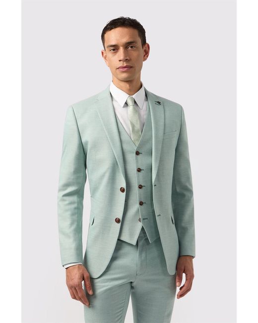 Antique Rogue Green Single Breasted Two Button Slim Fit Suit Jacket for men