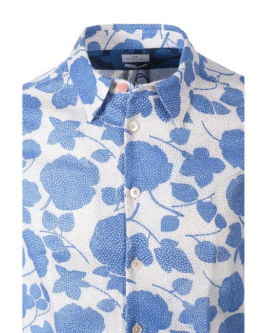 Paul Smith Blue Ls Regular Fit Shirt Cotton for men