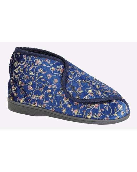 Zedzzz Blue Geraldine Bootee Slippers