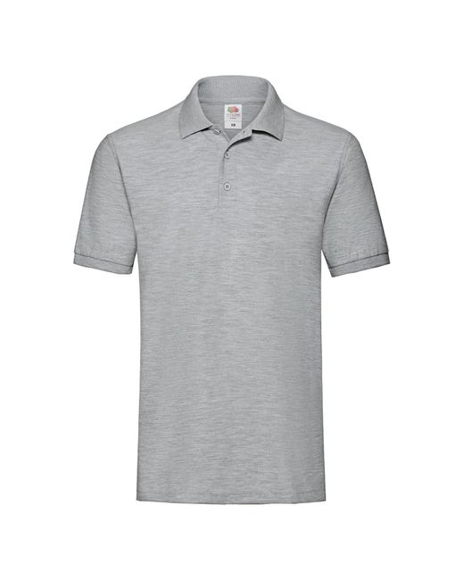 Fruit Of The Loom Gray Premium Heathered Polo Shirt (Athletic Heather) for men