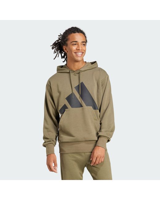 Adidas Green Essentials Big Logo French Terry Hoodie for men
