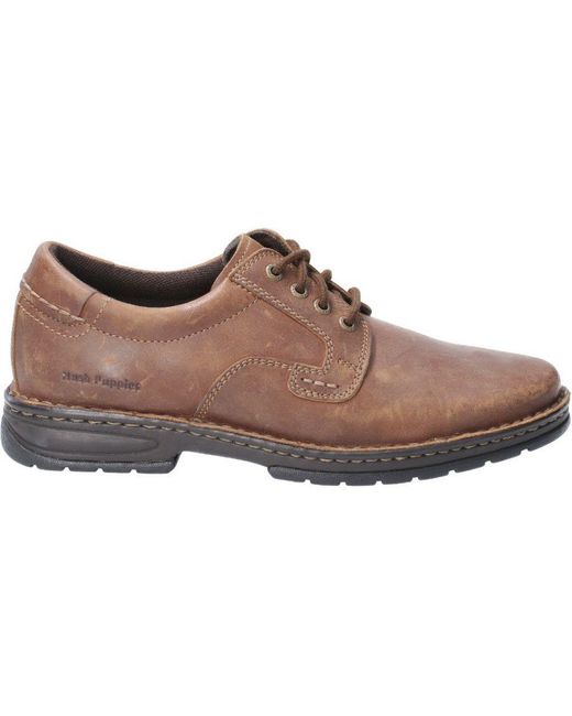 Hush Puppies Brown Outlaw Ii Laced Leather Shoe Oxford Shoes for men