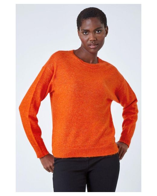 Roman Orange Crew Neck Stretch Jumper