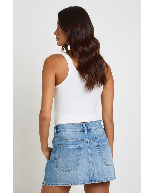 Boohoo Blue Denim Mini Skort