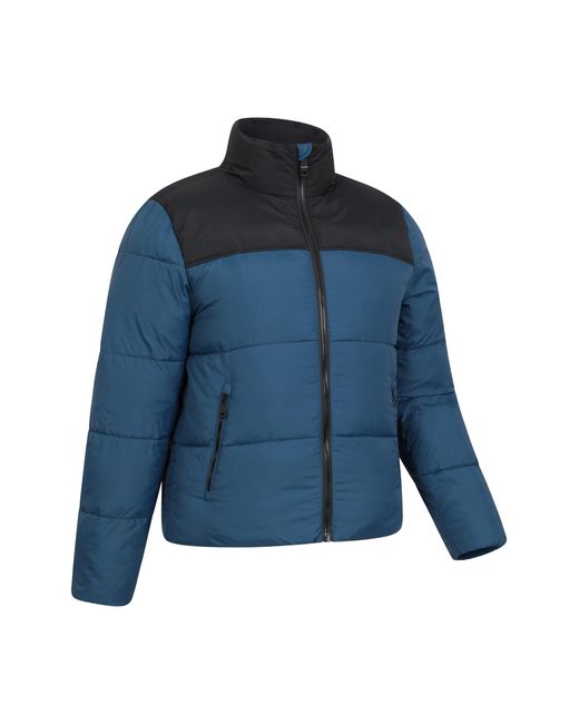 Mountain Warehouse Blue 'Voltage Ii' Padded Jacket With Zipped Pockets Water Resistant Coat Polyamide for men