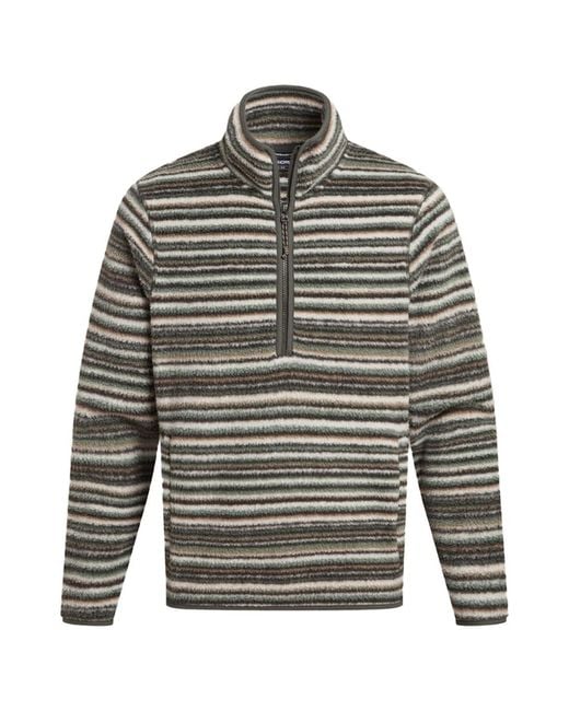 Craghoppers Gray Tatton Ii Contrast Striped Fleece Top (Woodland) for men