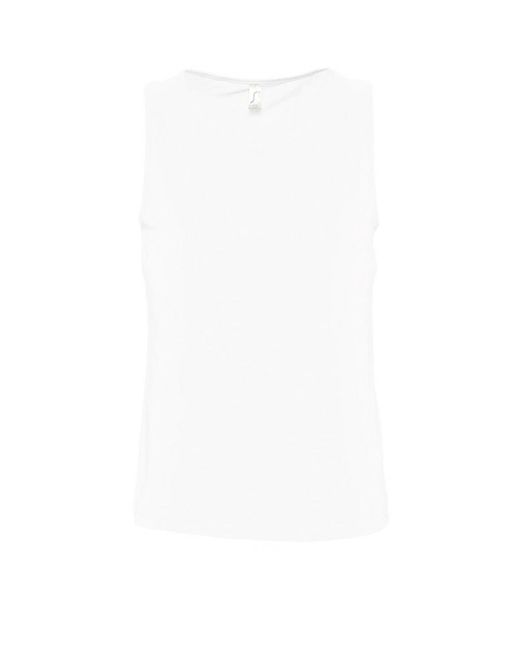 Sol's White Justin Sleeveless Tank Vest Top Cotton for men