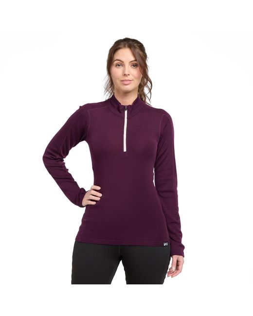 North Ridge Purple Convect-200 Merino Long Sleeve Baselayer Top With 100% Wool