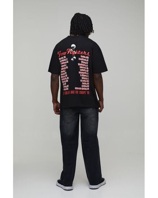 BoohooMAN Blue Tall Oversized Foo Fighters License Printed T-Shirt for men
