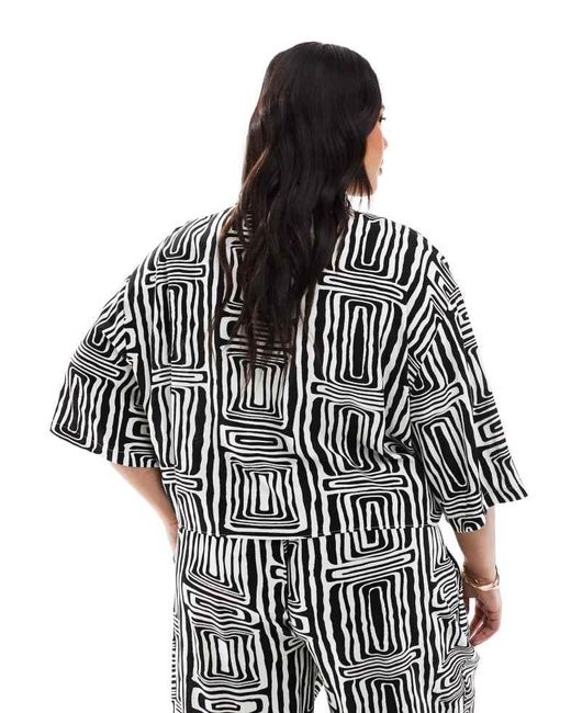 ASOS Black Design Cropped Shirt Co-Ord
