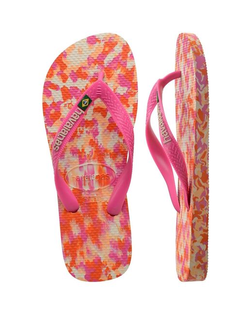 Havaianas Pink Brasil Camo Patterned Flip Flops for men
