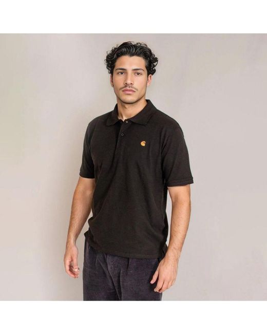 Carhartt Black Cotton Pique Polo Shirt for men