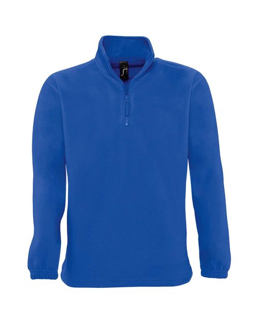 Sol's Blue Ness Zip Neck Anti-Pill Fleece Top (Royal) for men