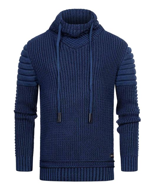 Rusty Neal Chunky Bikertrui Met Hoge Kraag En Hoge Coltrui in het Blue voor heren