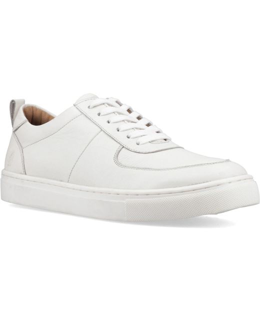 Hush Puppies White Ciro Leather Trainers for men