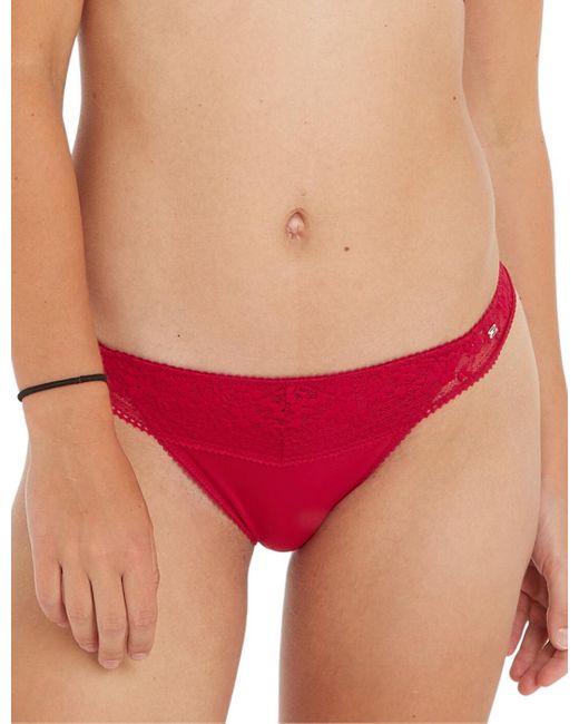 Tommy Hilfiger Red Ditsy Lace Thong