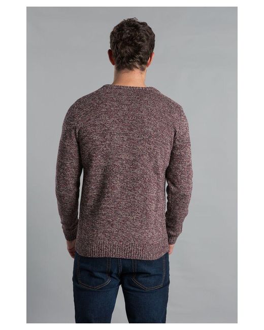 Kensington Eastside Gray Recycled Cotton Blend Crew Neck Twist Jumper for men