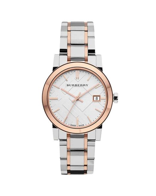 Burberry Metallic Bu9105 The City Watch Rose