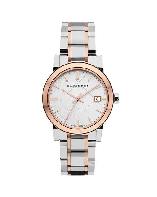 Burberry Metallic Bu9105 The City Watch Rose