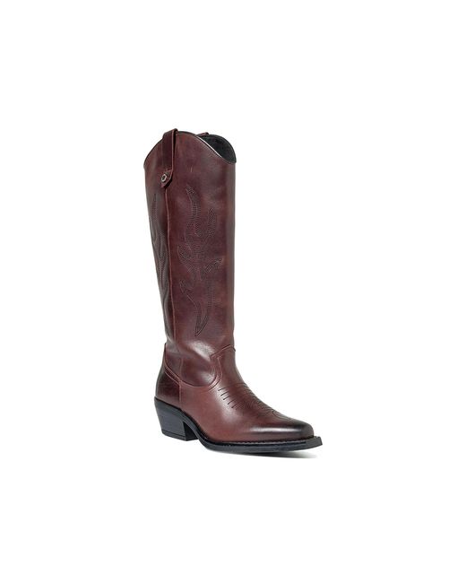 Steve Madden Brown Leather Wessel Boot Wines