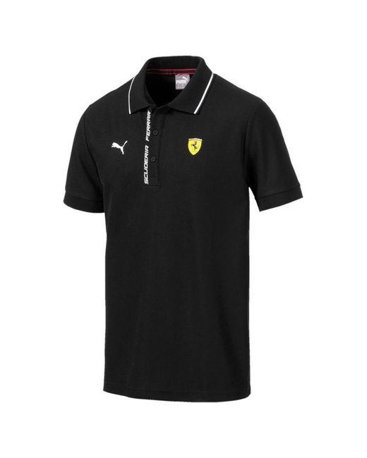 PUMA Sf Scuderia Ferrari Polo Shirt Short Sleeve Black Cotton Top 595432 02  for Men | Lyst UK