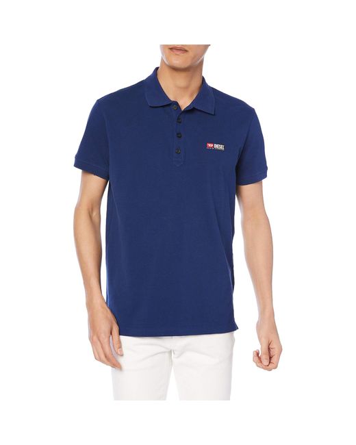 DIESEL Blue T-Weet-Split Polo Shirt Golf Tee for men