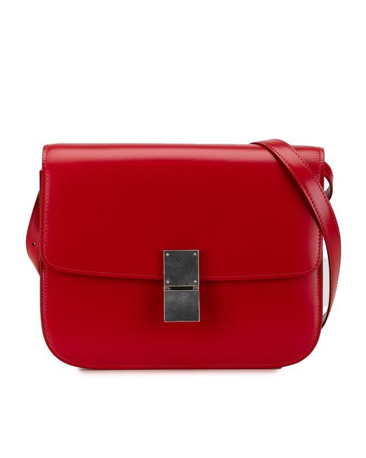 Céline Red Classic Box Bag