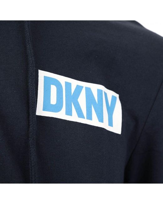 DKNY Iceman Hooded Lounge Top In Blauw in het Blue voor heren