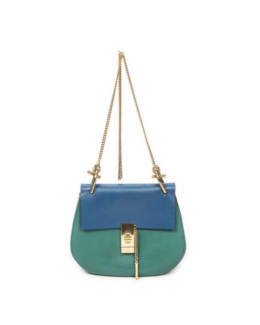 Chloé Blue Small Bicolor Drew Shoulder Bag