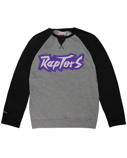 Mitchell & Ness Gray Toronto Raptors Nba Turf Fleece Crew Sweatshirt for men