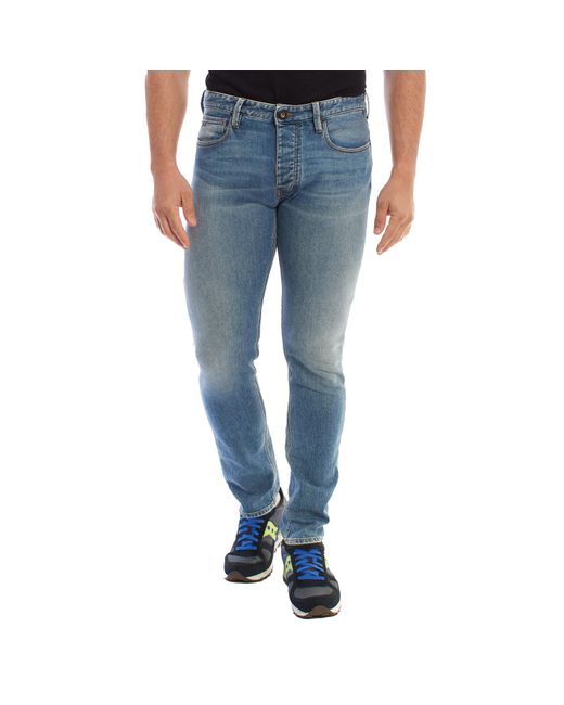 Emporio Armani Blue Slim Fit Trousers 3K1J75 for men