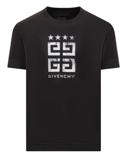 Givenchy 4g Stars Wit T-shirt Met Logoprint In Zwart in het Black voor heren